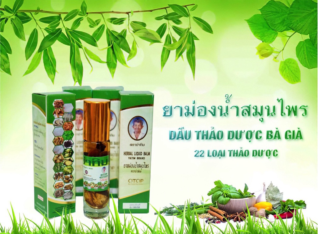 Dầu Lăn Thảo Dược 22 Vị Thái Lan Chai 8ml