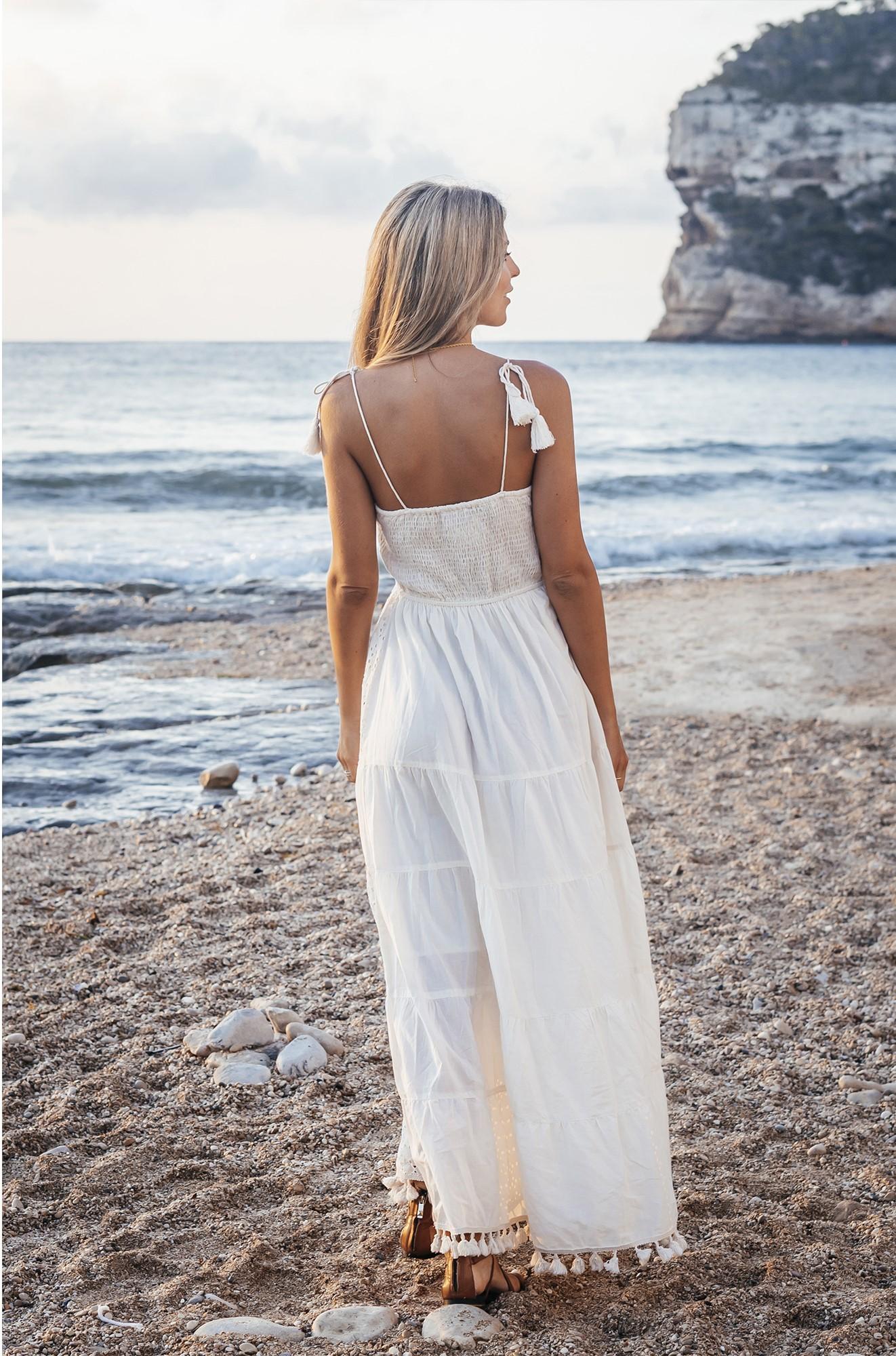 Maxi Trắng Cotton Isla Bonita