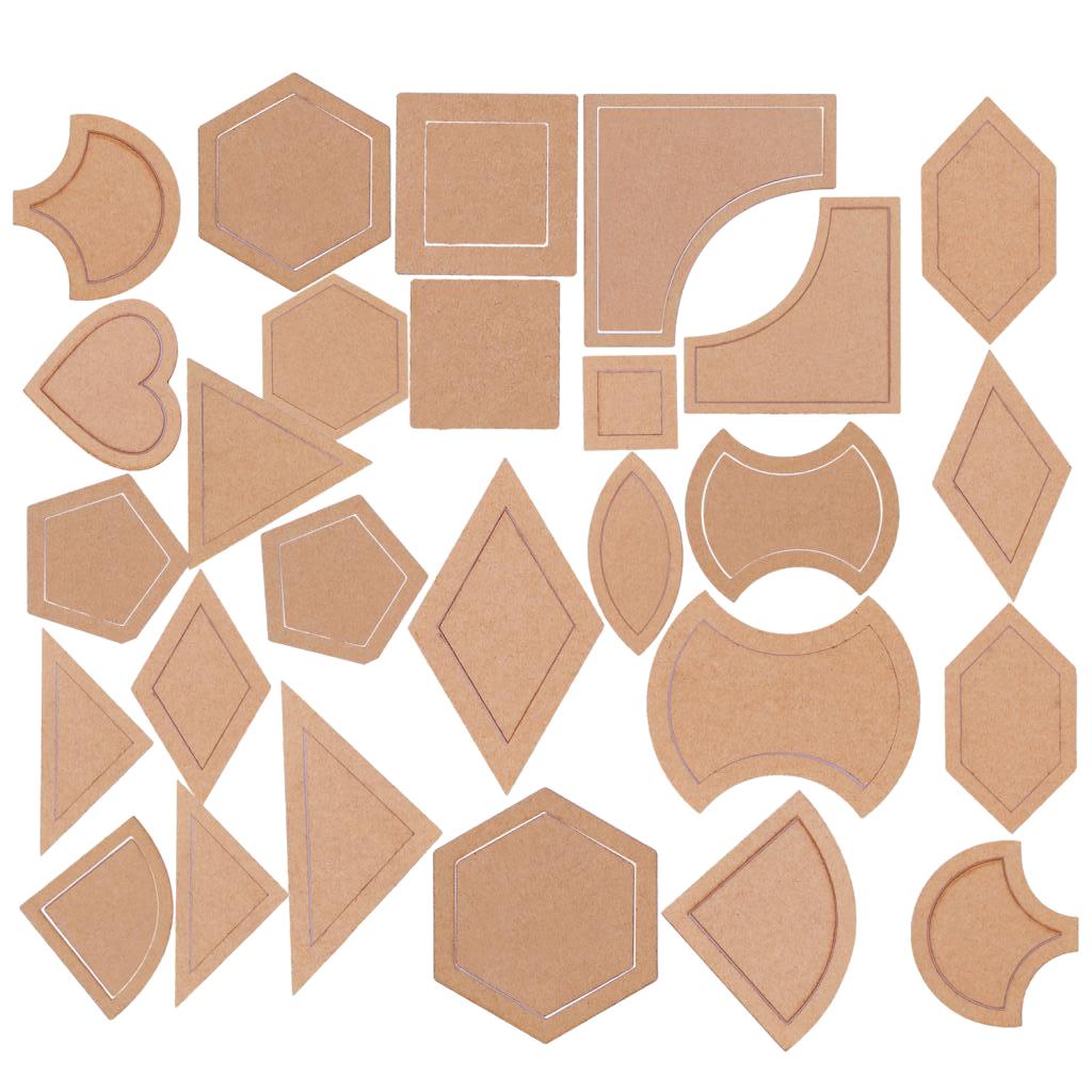 54 chiếc Acrylic Quilting Bản Mẫu May Stencils Miếng Dán Cường Lực Thước May Dụng Cụ