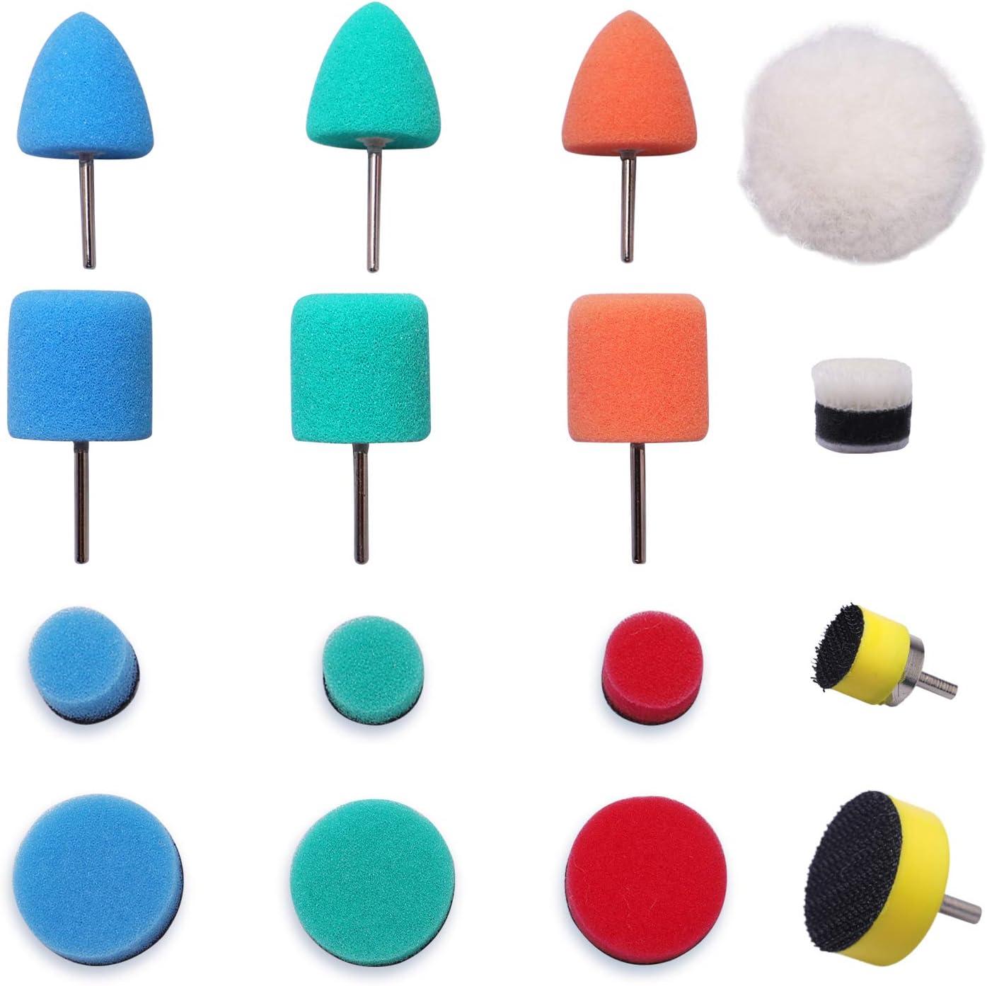 Mút Đánh Bóng Mini, Bộ Đánh Bóng, 16 Cái 15Mm 25Mm Bộ Dụng Cụ Đánh Bóng Bọt Biển Đánh Bóng Bộ Đánh Bóng Đánh Bóng Cho Xe Chà Nhám Đánh Bóng Cho Dụng Cụ Xoay Điện