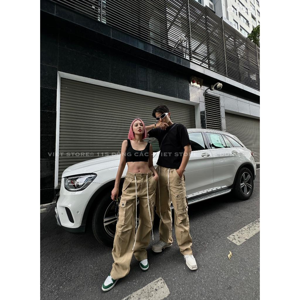 Quần Kaki Cargo Pant Túi Hộp Ống Suông Richky Màu Nâu Q333