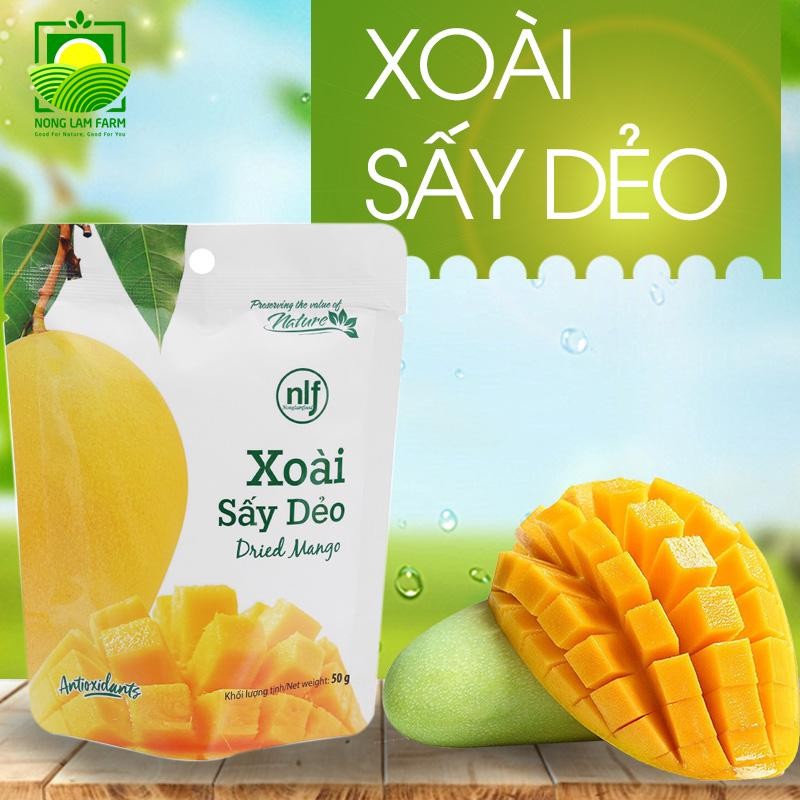 Xoài sấy dẻo 50g healthy trái cây sấy dẻo giảm cân ăn kiêng bổ sung các chất cho cơ thể