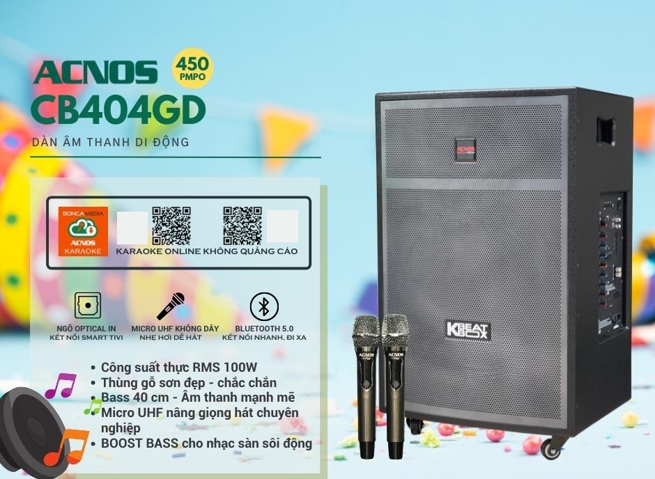 [HÀNG CHÍNH HÃNG] Dàn karaoke di động ACNOS CB404GD