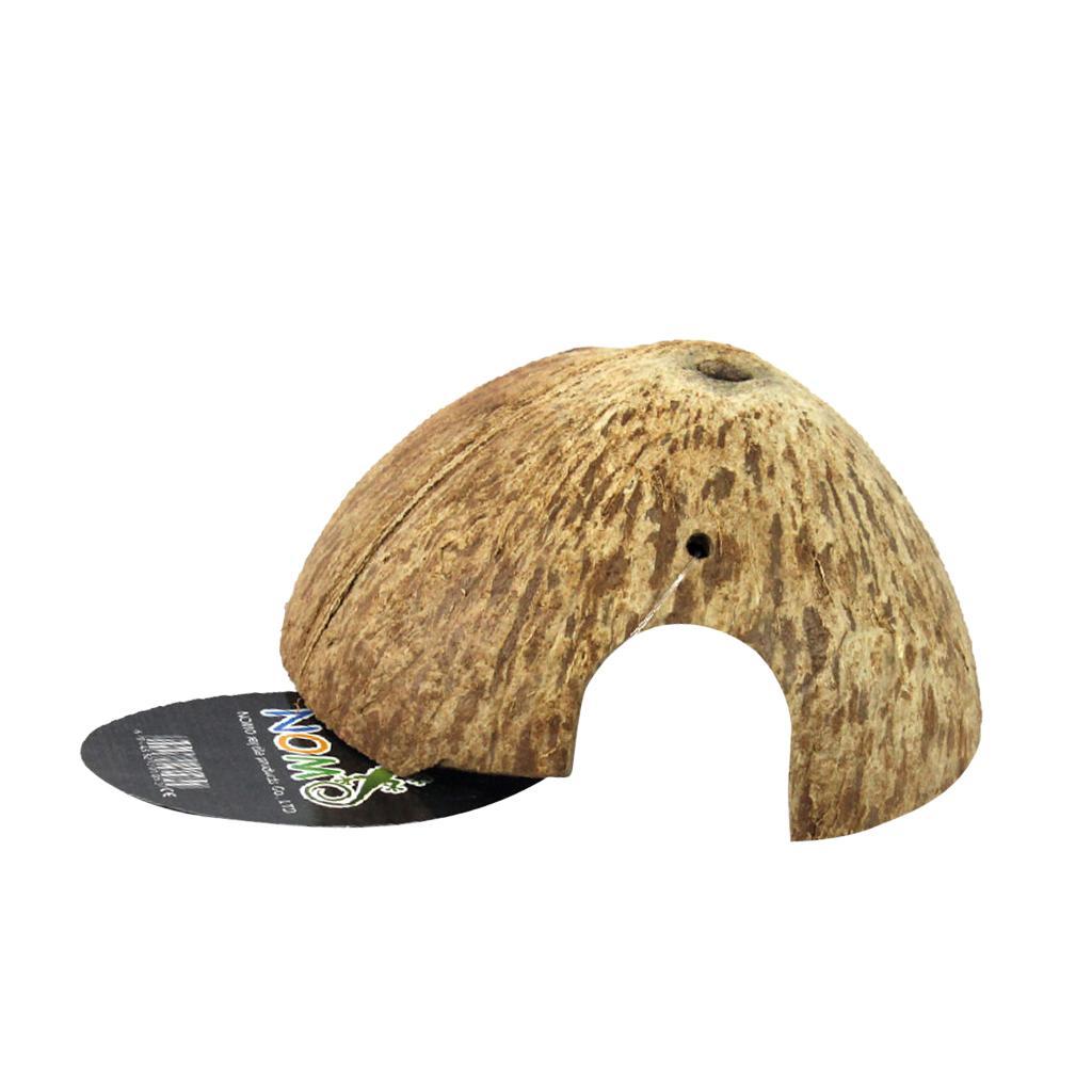 Reptile Terrarium Vivarium Ornament Decor Snake Hide Cave CoconutHusk