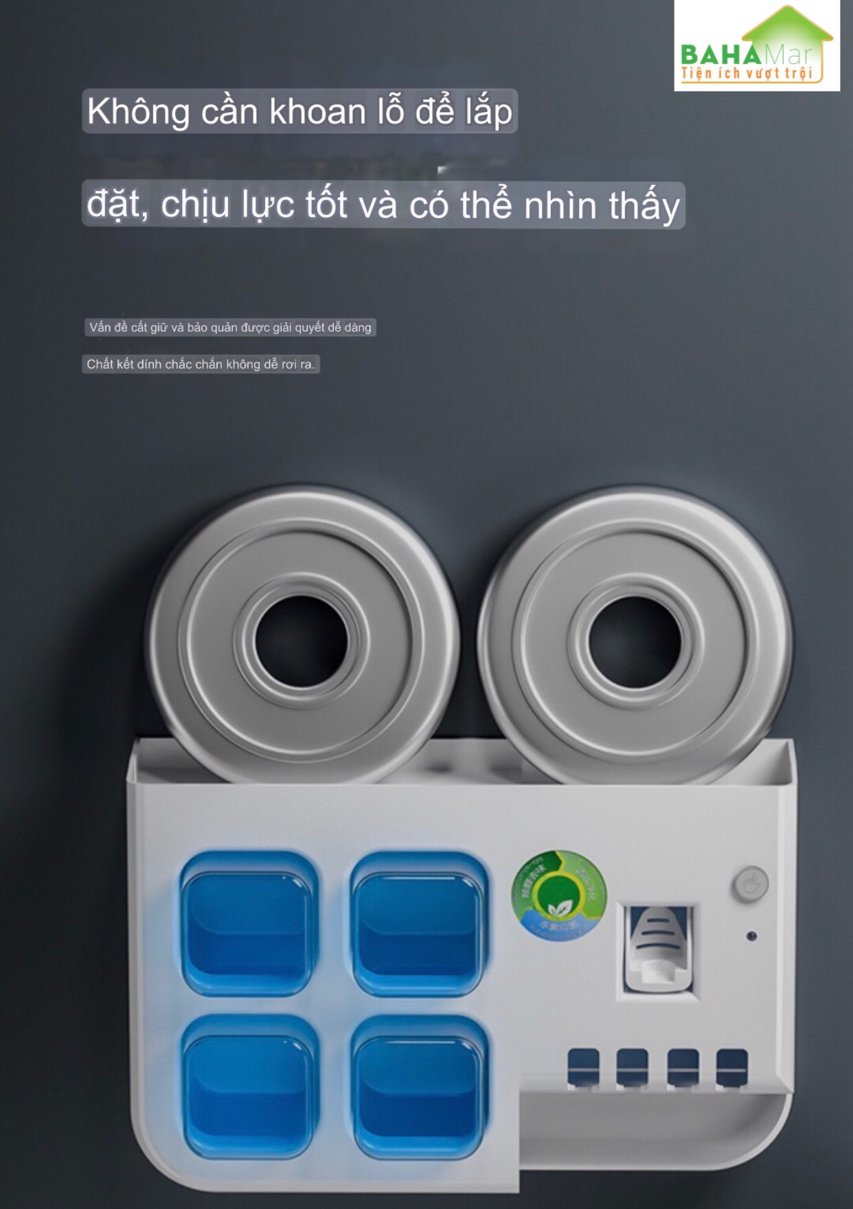 HỘP ĐỰNG BÀN CHẢI ĐÁNH RĂNG KHỬ TRÙNG BẰNG TIA UV SANG TRỌNG, ĐẸP NHẸ NHÀNG "BAHAMAR" Có máy ép kem đánh răng định lượng tự động