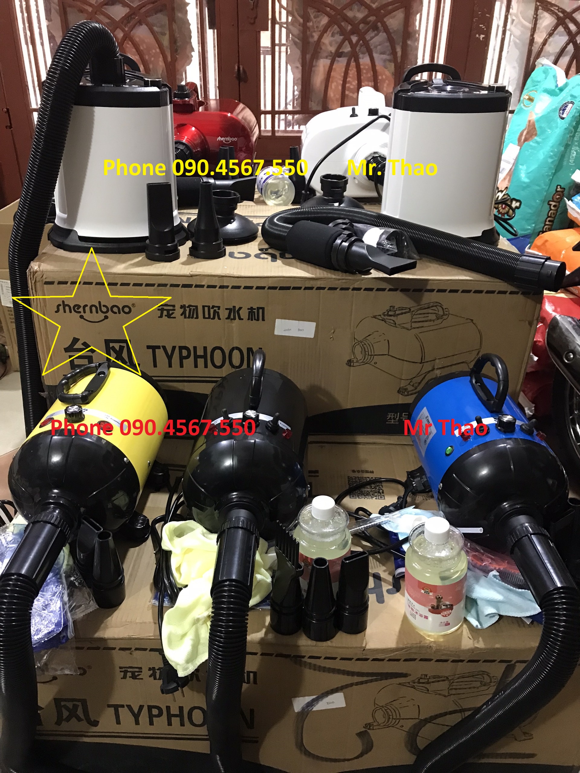 Máy Sấy lông cho Chó Mèo Chuyên dụng - Máy Sấy Công Suất Lớn 2800W Tặng Khẩu trang + Tạp Dề - Máy Thường