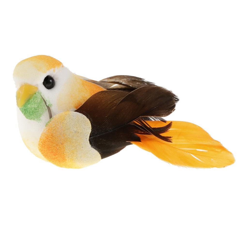 6Pieces Artificial Feather Robin Bird Christmas Tree Home Decoration Craft