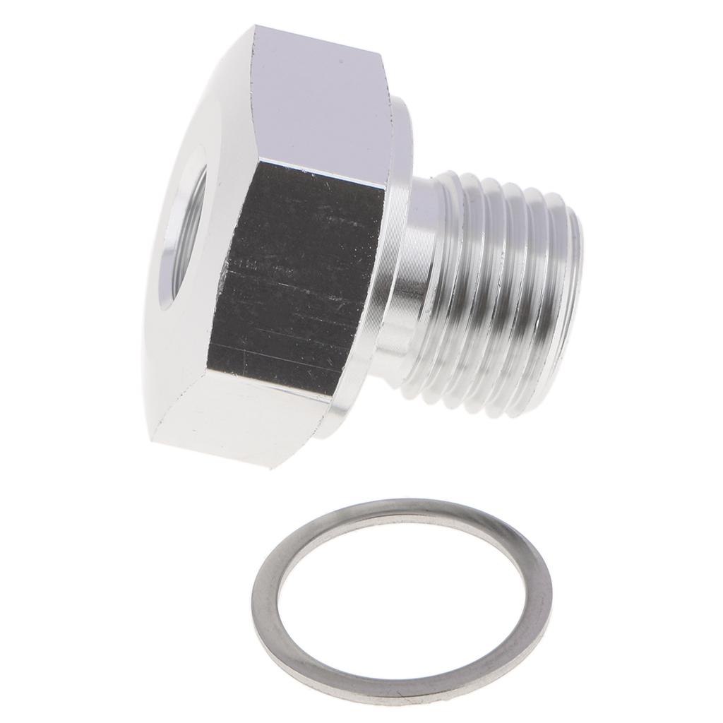 Oil Pressure Sensor Adapter M16X1.5 to 1/8 NPT Turbo Feed Port Gauge Adapter with Gasket,Sliver