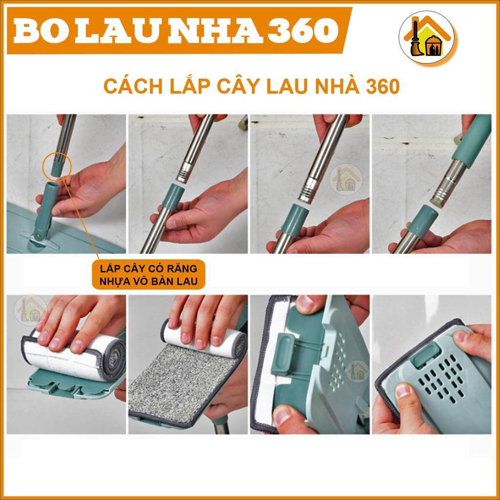 Cây lau nhà, bộ chổi lau nhà tự vắt thông minh 2 ngăn 360 độ TINZ|Mã BL4