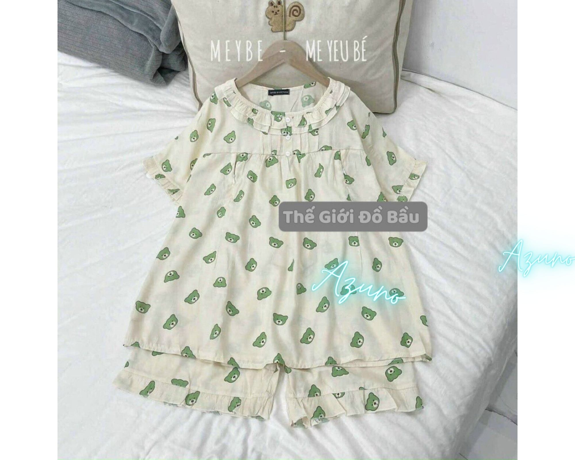 Đồ Bộ Bầu Và Sau Sinh Ngắn Tay Chất Liệu Đũi Hàn Cao Cấp Nhiều Màu Hoa Nhí Siêu Mát Nhẹ Tênh