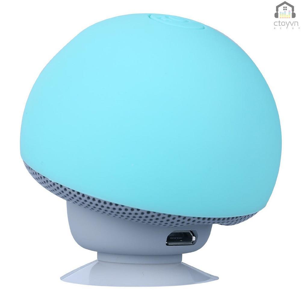 Bộ loa bluetooth không dây hình nấm kèm mic và đế hút chân không cho điện thoại thông minh