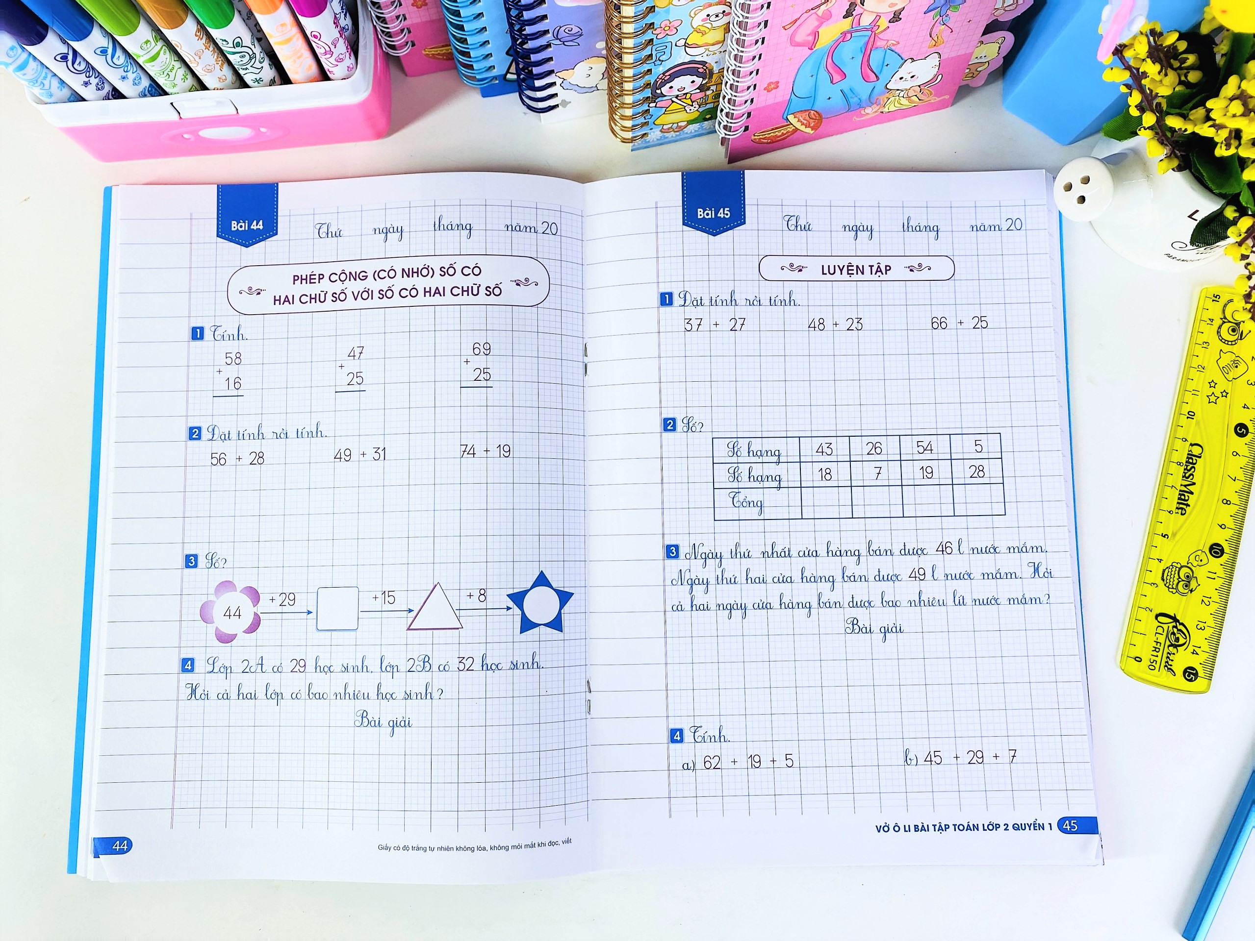 Sách - Combo 2 cuốn Vở Ô Li Bài Tập Toán 2 - ndbooks