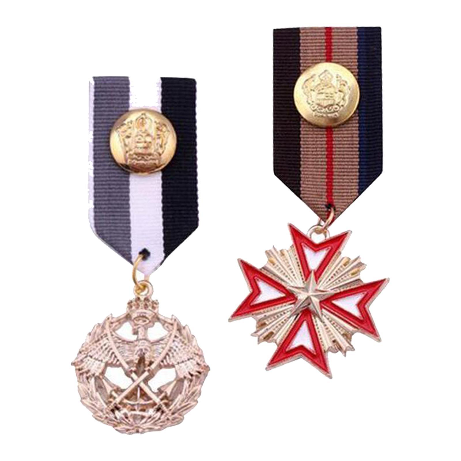 Striped Fabric Badge Medal Fashion Brooch Pin for Shirt Women Men 2x