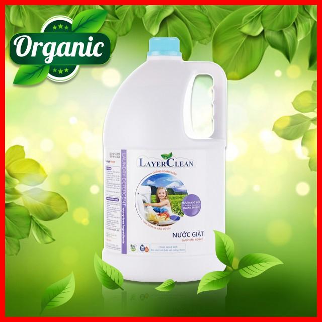 {HÀNG VIỆT NAM} Nước Giặt Hữ Cơ Hương Gió Biển 5L Organic Layer Clean Không Chứa Hóa Chất An Toàn Cho Da