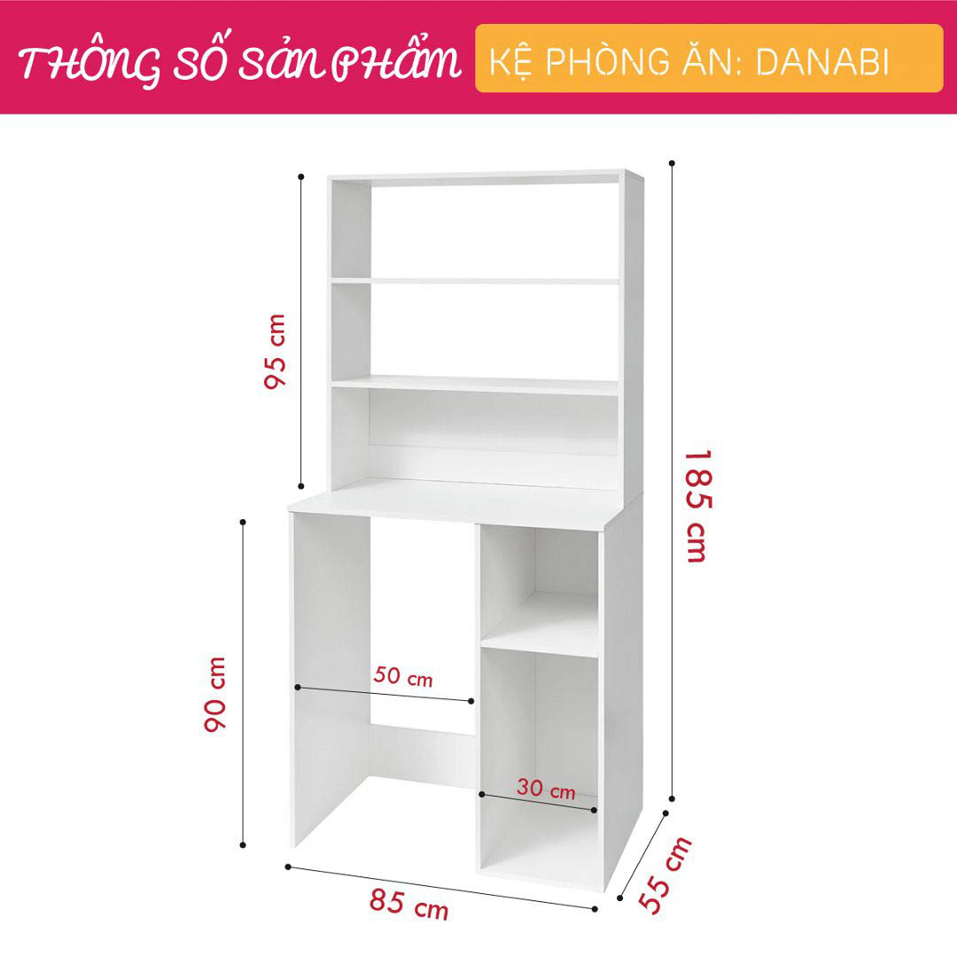 Tủ phòng ăn gỗ hiện đại SMLIFE Danabi  | Gỗ MDF dày 17mm chống ẩm | D85xR55xC185cm