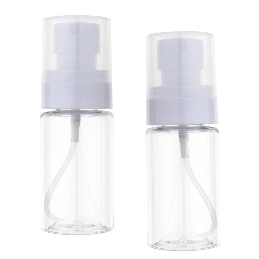 2Pcs Empty Refillable Plastic Perfume Toner Bottles Cosmetic Makeup Travel Lotion Cream Containers Dispensers 40ml