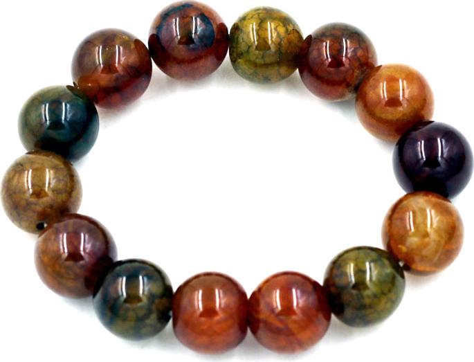 Vòng tay chuỗi hạt đá vân rồng 14 ly 14 hạt 196mm