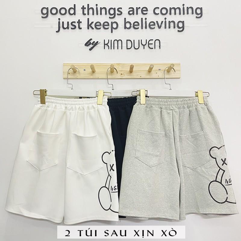 Quần Đùi In Gấu Cực Hot - Form Unisex Freesize 38-70kg Nam Nữ
