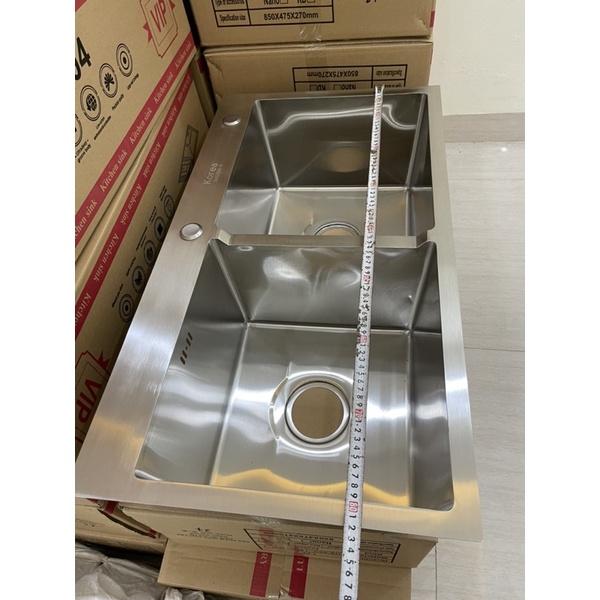 Chậu Rửa Chén,Bát INOX304 Chậu Hai Hố 8245 Cân(Ảnh Thật Video Thật 100%)