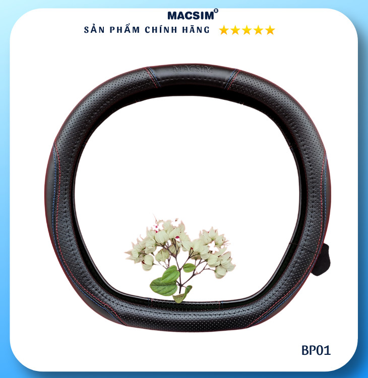 Bọc vô lăng cao cấp Macsim mã BP01 chất liệu da thật - Khâu tay 100%