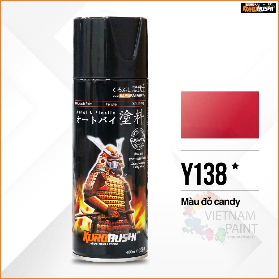 COMBO Sơn Samurai màu đỏ candy Y138 gồm 5 chai đủ quy trình