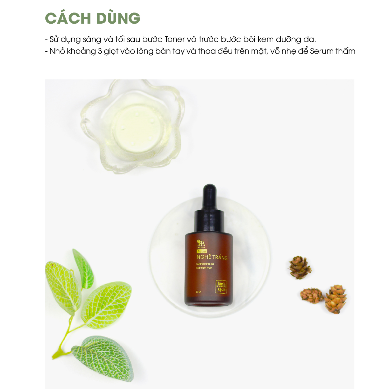 Serum Nghệ Trắng Dưỡng Sáng Da Ngừa Mụn Giảm Thâm Nám Mộc An