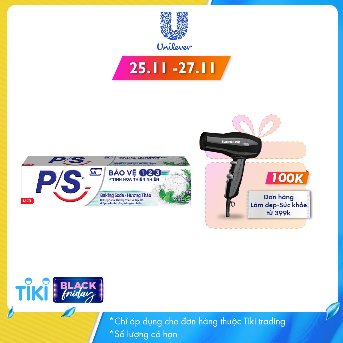 Kem Đánh Răng P/S Baking Soda Hương Thảo 180g