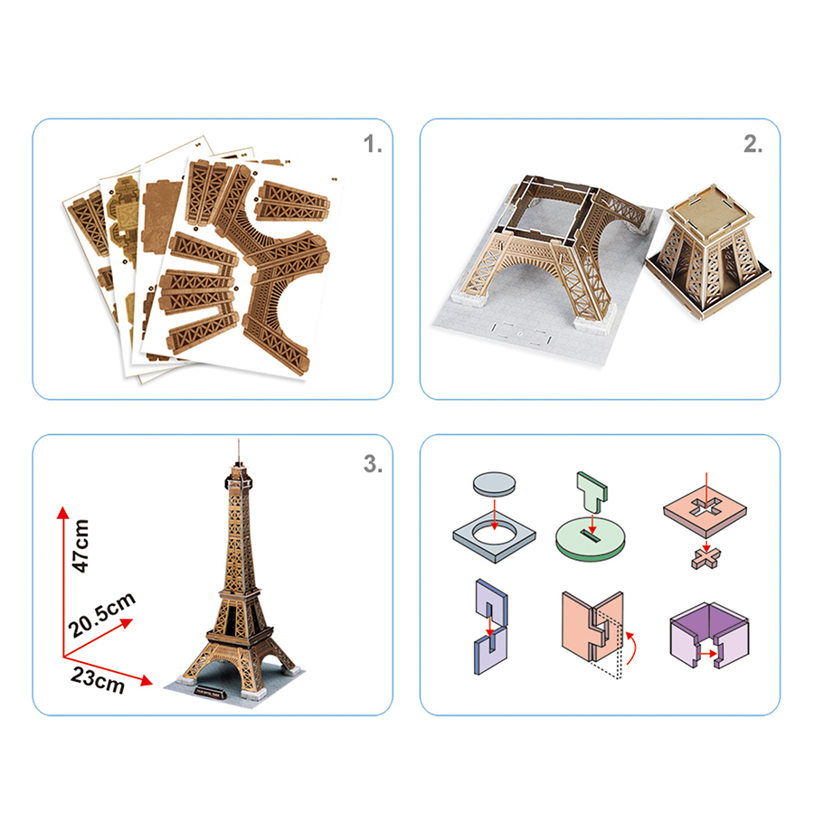 Mô Hình Giấy Cubic Fun: Tháp Eiffel [C044h]