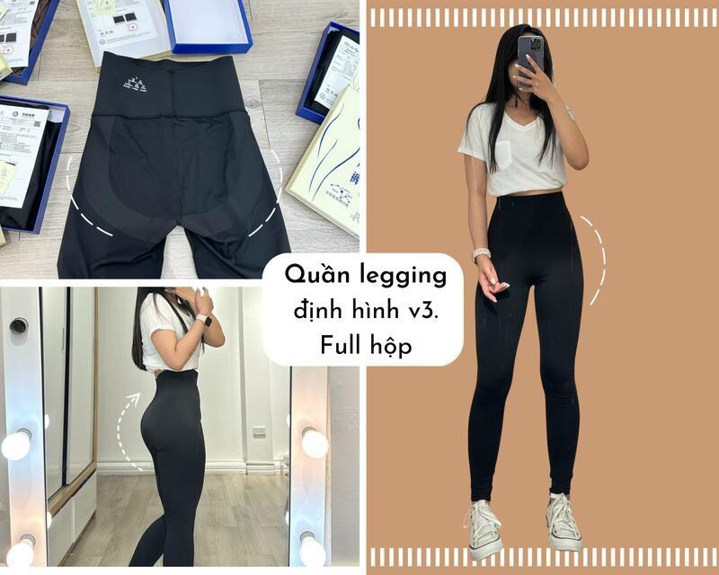 Quần Legging định hình nâng mông gen bụng Azuno Q025 chất su đúc full hộp 5.0