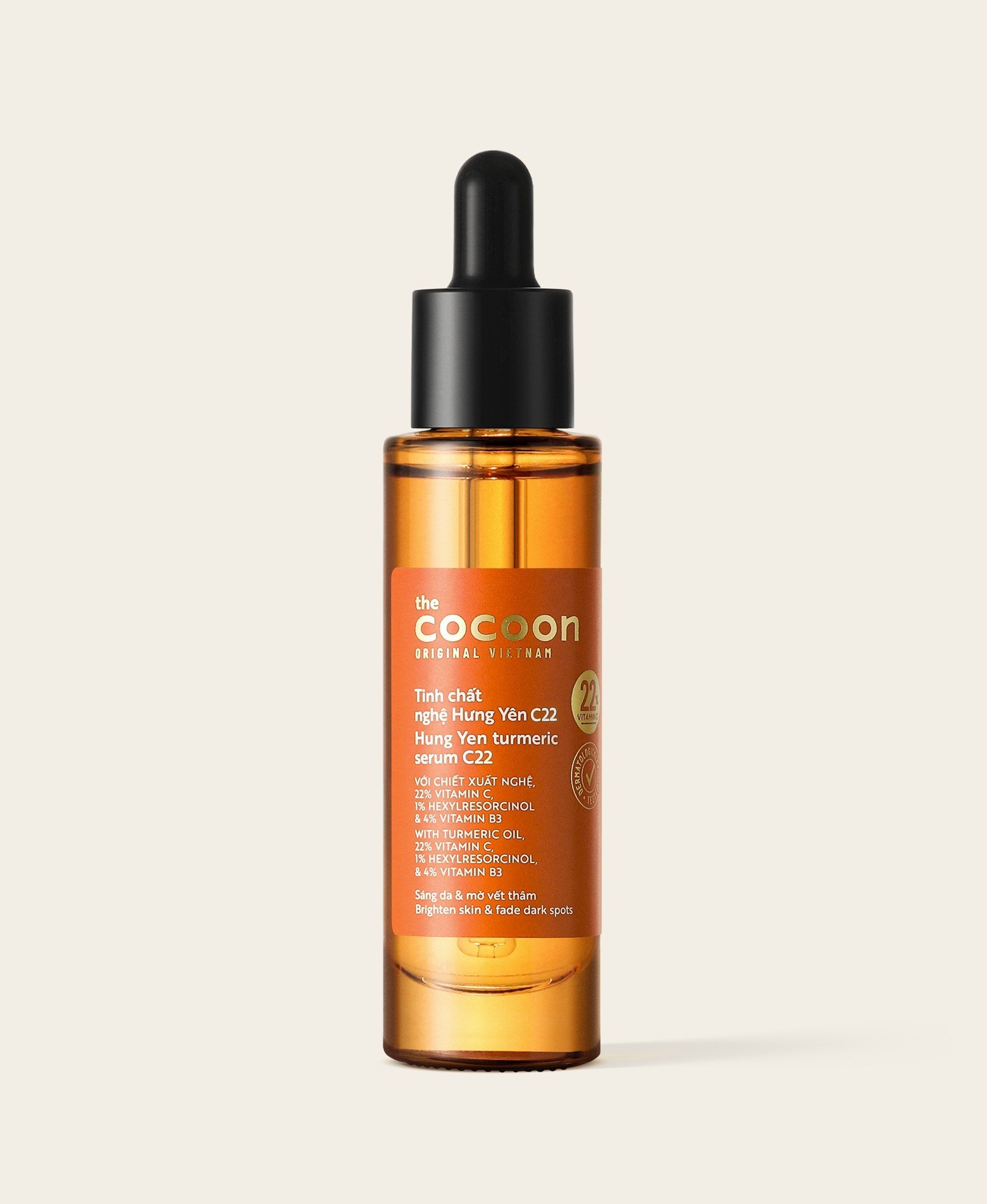 Tinh chất nghệ Hưng Yên C22 với 22% vitamin C sáng da chuyên sâu &amp; mờ vết thâm Cocoon 30ml