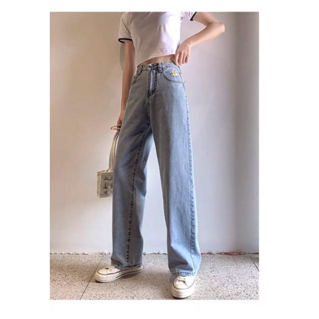 Quần baggy ống suông hoa cúc (kèm video thật)