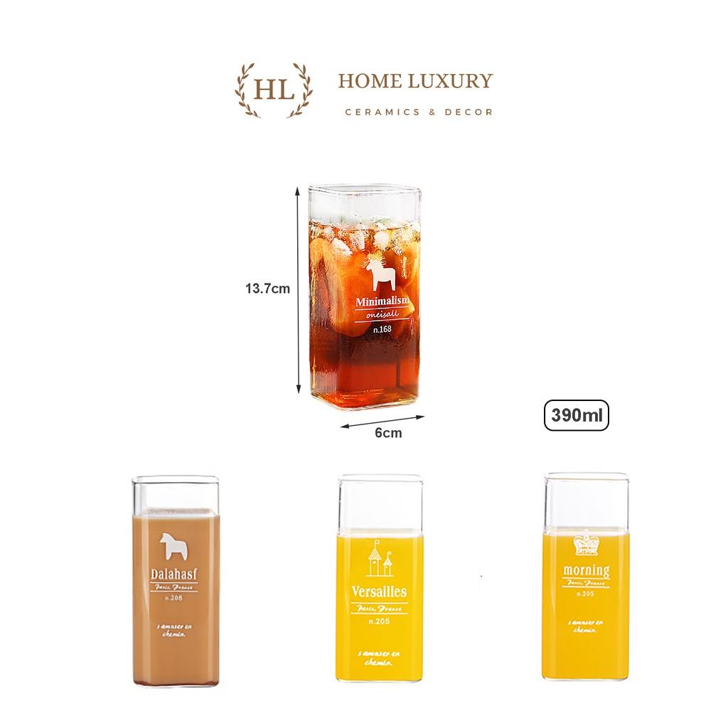 CỐC VUÔNG THUỶ TINH CHỊU NHIỆT | CỐC THỦY TINH VUÔNG MORNING CHỊU NHIỆT BOROSILICATE | CỐC VUÔNG CAO DECOR