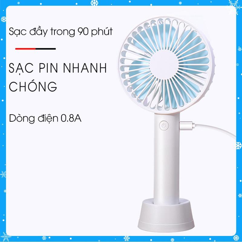 Quạt sạc mini cầm tay có chân để bàn - màu ngẫu nhiên - Hàng Chất Lượng