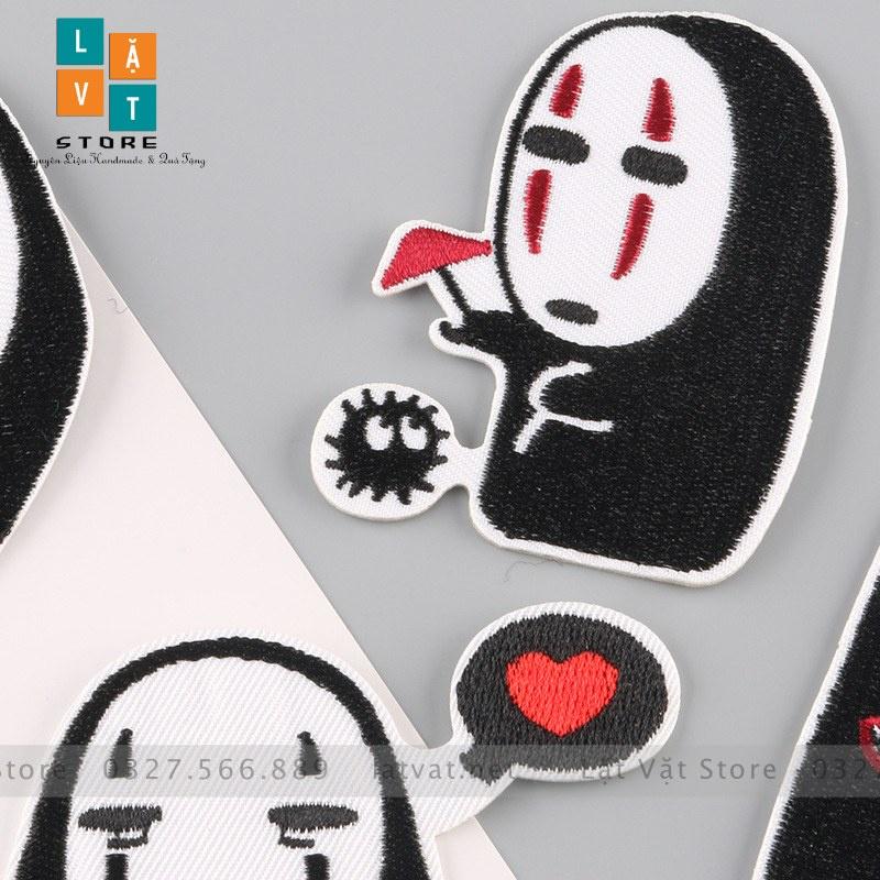 Patch ủi quần áo Vô diện , Sticker miếng dán hình cực kì dễ thương, dán Vali, tủ lạnh
