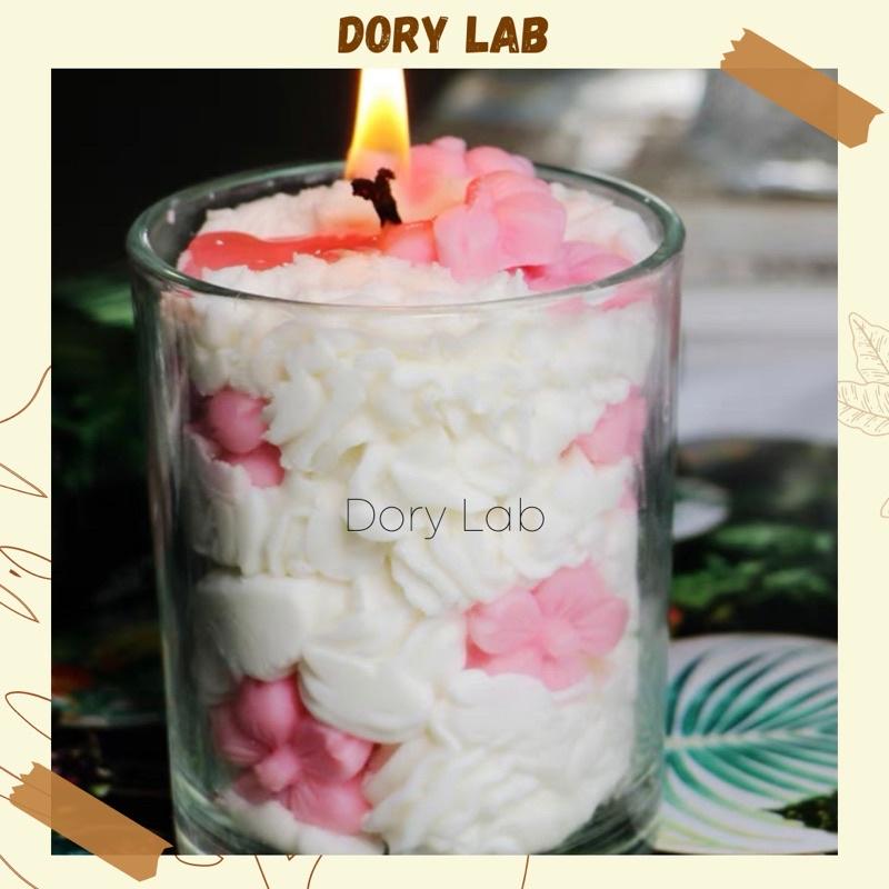 Nến Thơm Ly Hoa Đào Phủ Kem Không Khói Nhiều Mùi Hương - Dory Lab