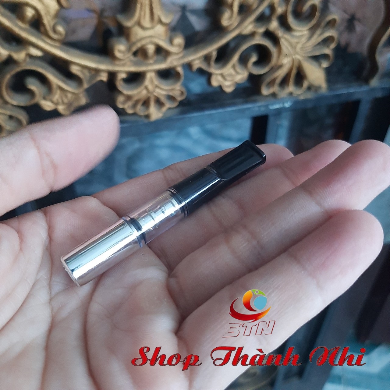 Tẩu thuốc nhựa dẻo kiêm lọc thuốc bảo vệ sức khỏe, màu bạc, SHop Thành Nhi STN10011