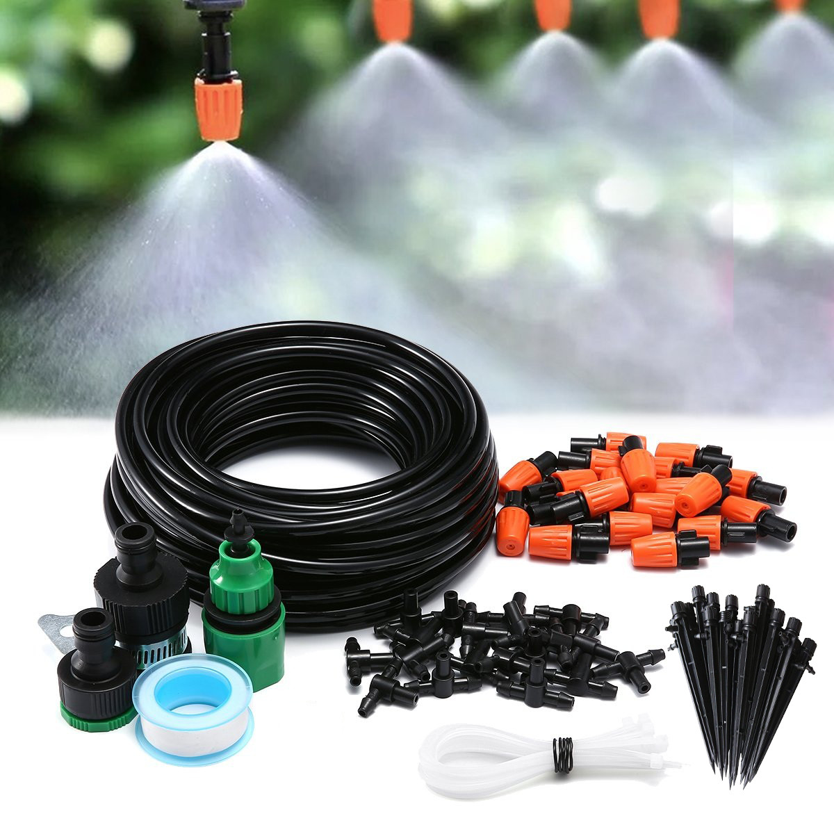 Bộ KIT Tưới Cây Phun Sương, Nhỏ Giọt 2 Trong 1 Cao Cấp AZONE
