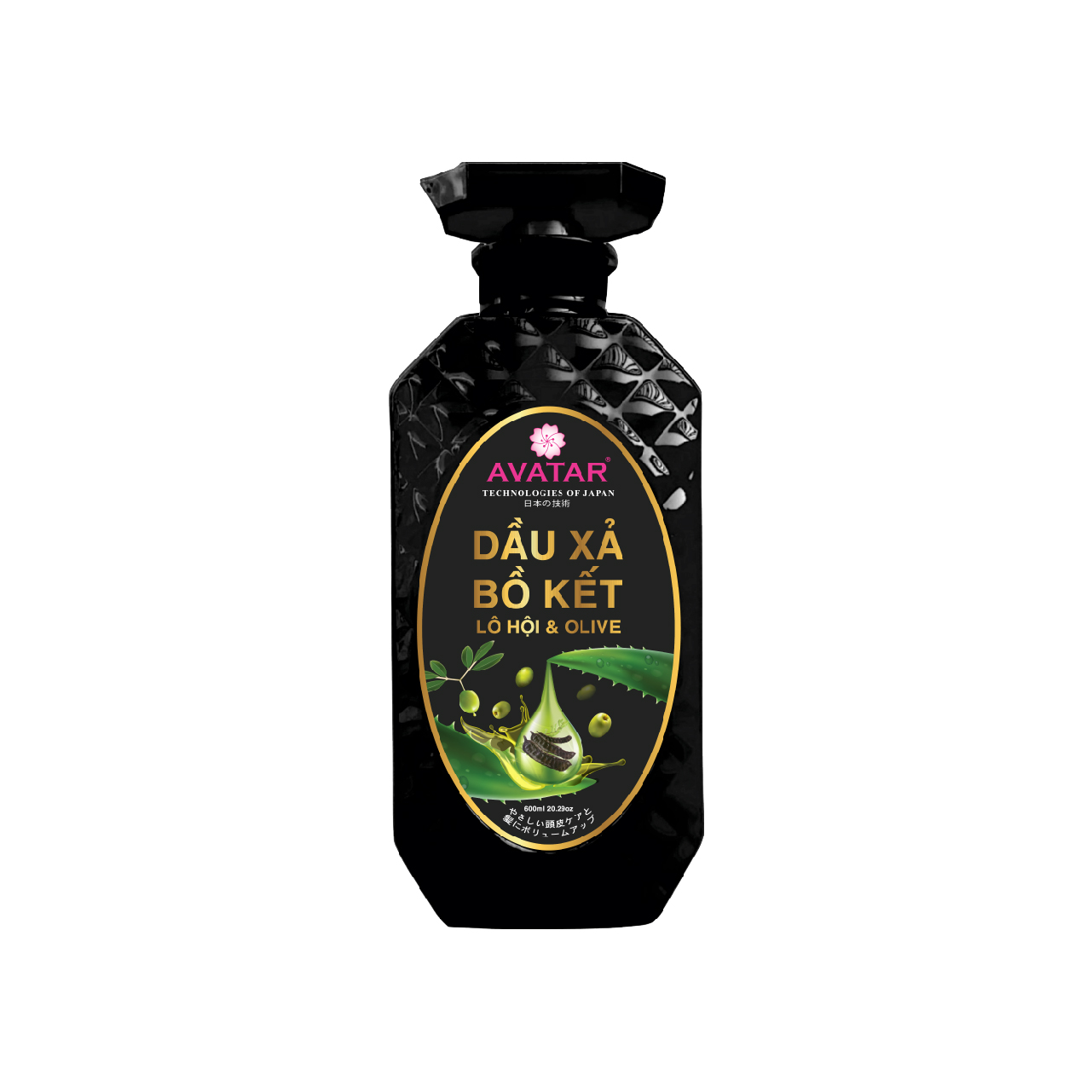 Dầu Xả Phục Hồi Tóc Suôn Mượt Avatar Chiết Xuất Bồ Kết Lô Hội Và Olive 600mL