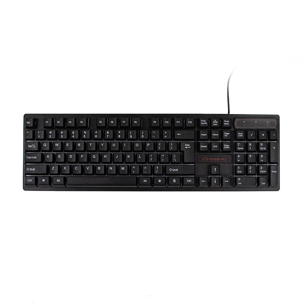 KR-6300 USB Wired Keyboard Gaming Keyboard 104 Keys Three-color Backlight Keyboard Ergonomic Gaming Keyboard Black
