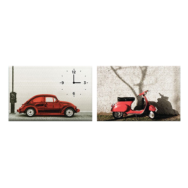 Bộ 2 Tranh Treo Tường &quot;Red Car&quot; - W321