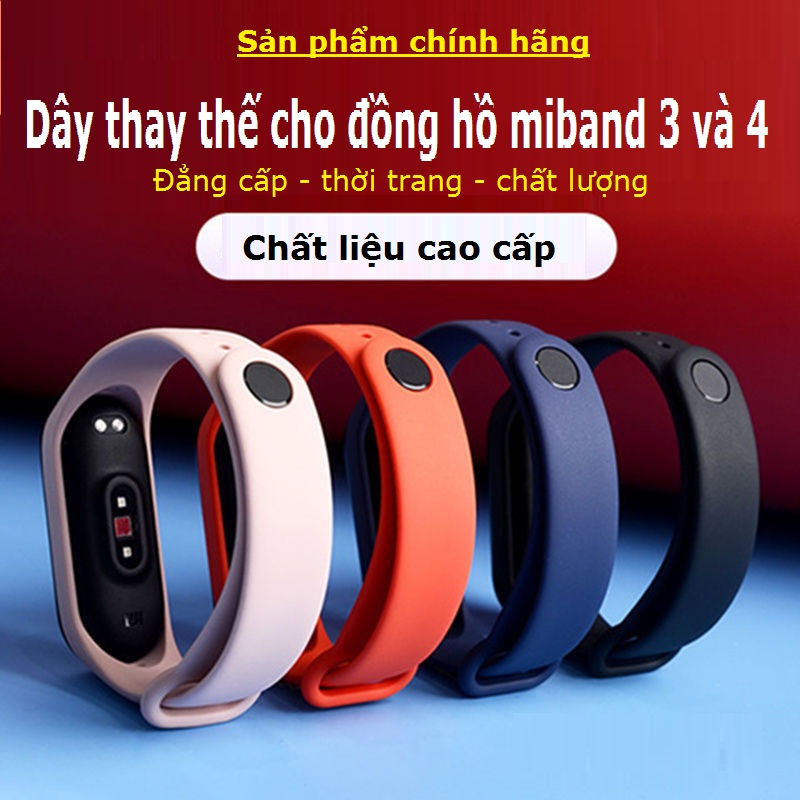 Dây Đeo Cao Su Thay Thế Dành Cho Xiaomi Miband 3 Miband 4 Chất Lượng Cao, Đeo Thoải Mái, Nhiều Màu Sắc [CHỌN MÀU] - Hàng chính hãng