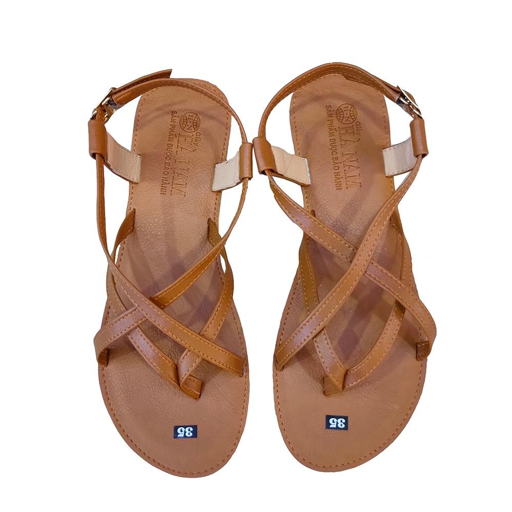 Giày Sandal Nữ Đết Bệt HÀ NAM Quai Dây Mảnh Thời Trang Da Bò cao cấp  DNU2074c