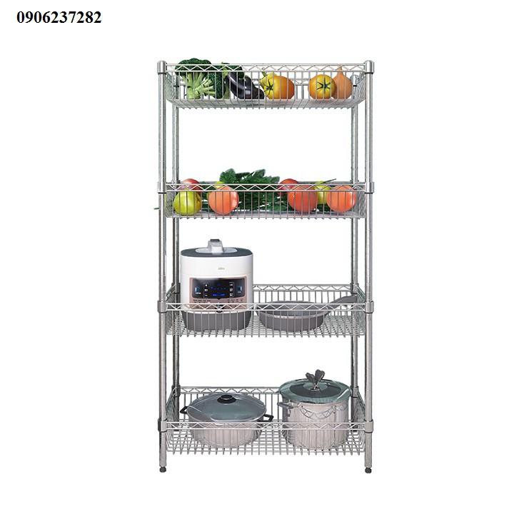 Kệ bếp inox để rau củ 4 tầng, 3 tầng - giá kệ nhà bếp đa năng