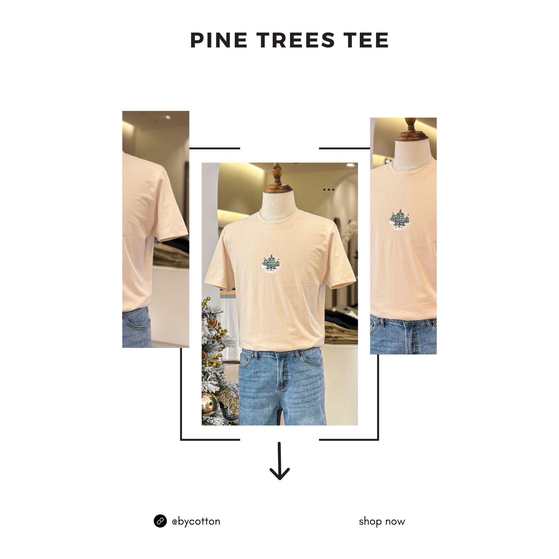 Áo Thun Ngắn Tay Cổ Tròn Nam BY COTTON Pine Trees Tee