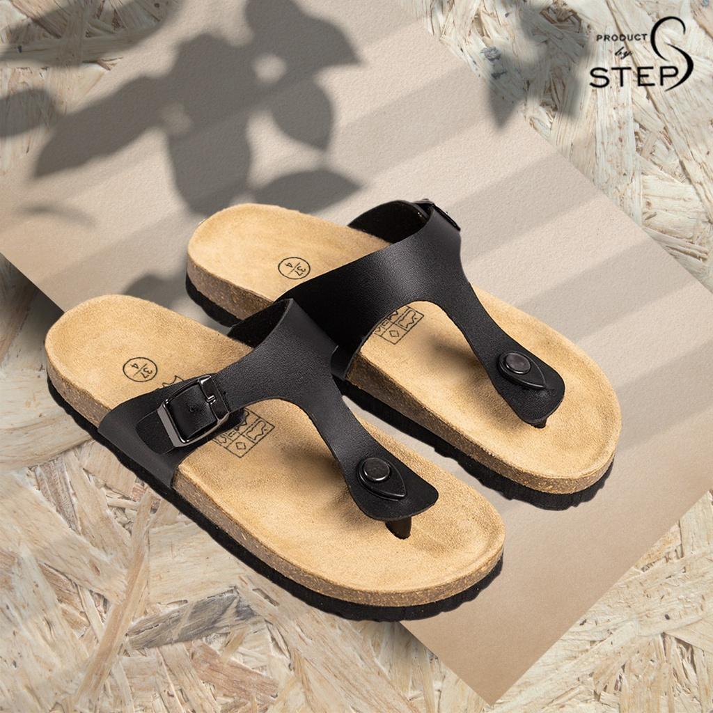 Dép đế trấu Unisex Da tổng hợp quai kẹp