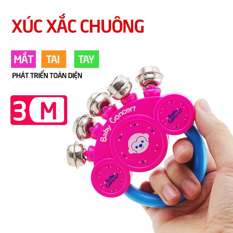 Đồ chơi xúc xắc lục lạc tay cầm có chuông cho bé