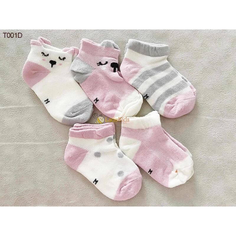 Giá lẻ rẻ như sỉ set 5 đôi tất kids shock cho bé trai bé gái