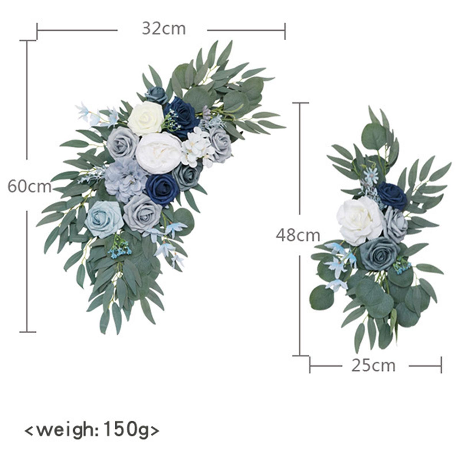 2x Wedding Arch Rose Wreath Floral Arrangement Silk Flowers Garland Hanging Wedding Arch Flowers for Arbor Front Door Party Table Decoration