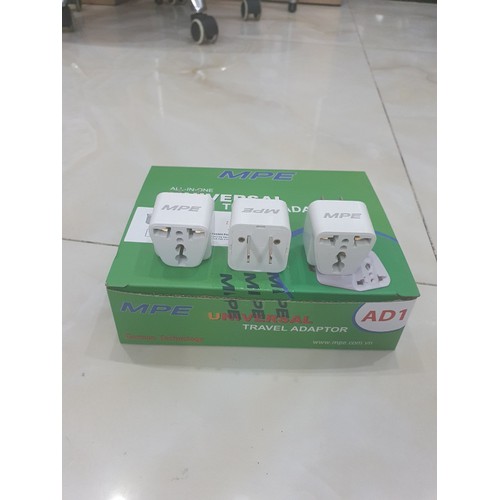 PHÍCH CẮM CHUYỂN ĐỔI 3 CHẤU SANG 2 CHẤU VÀ CHIA 2 Ổ MPE  2000W - HÀNG CHÍNH HÃNG