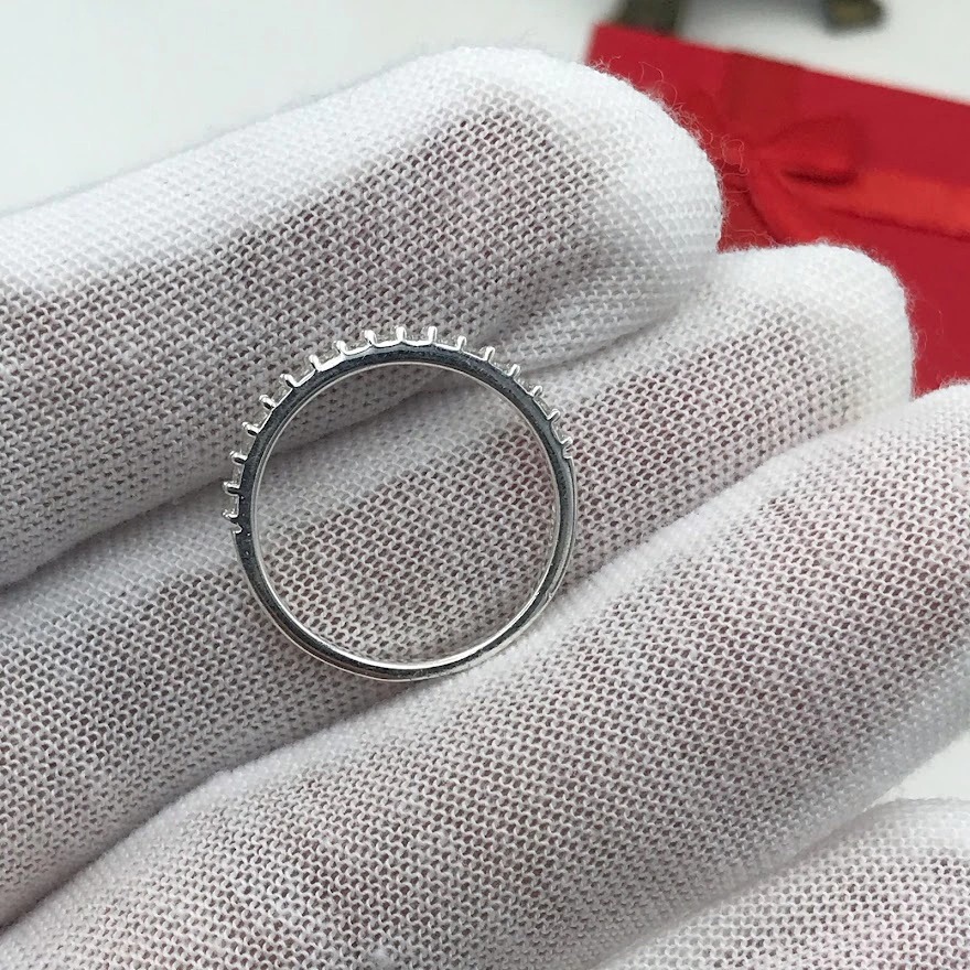 Nhẫn Nữ Bạc Đá Trắng Full Size Nhẹ Nhàng Đơn Giản Nữ Tính Và Tinh Tế BẠC HIỂU MINH NU132X